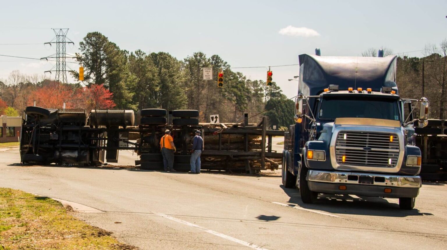 truck collision at an intersection